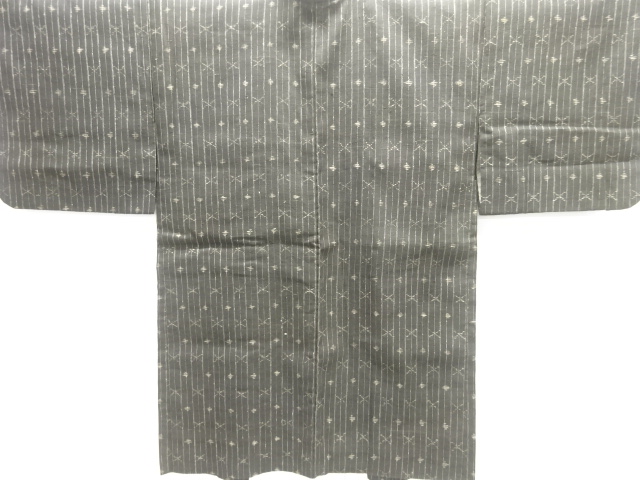 JAPANESE KIMONO / ANTIQUE HAORI / SILK / KUMEJIMA TSUMUGI